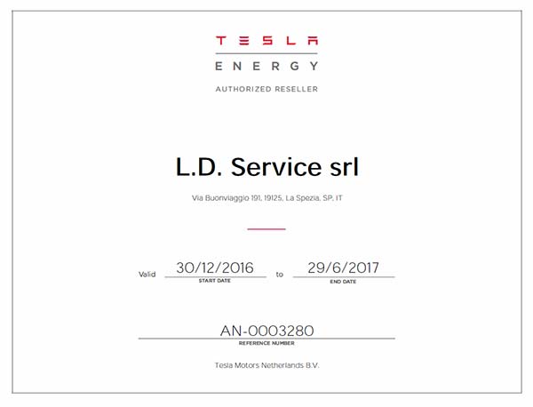 Rivenditore autorizzato Tesla