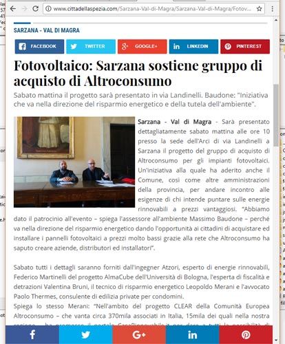 Articolo gruppo acquisto Altroconsumo - Ecosolare